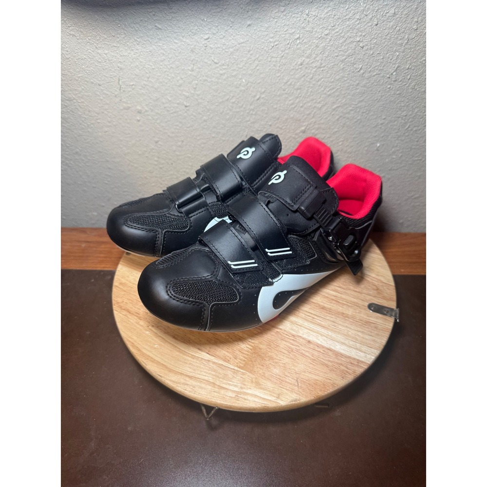 Peloton Cycling Shoes Black Red Indoor Spin Bike Fitness  M size 7  W 9‎ EU 40
